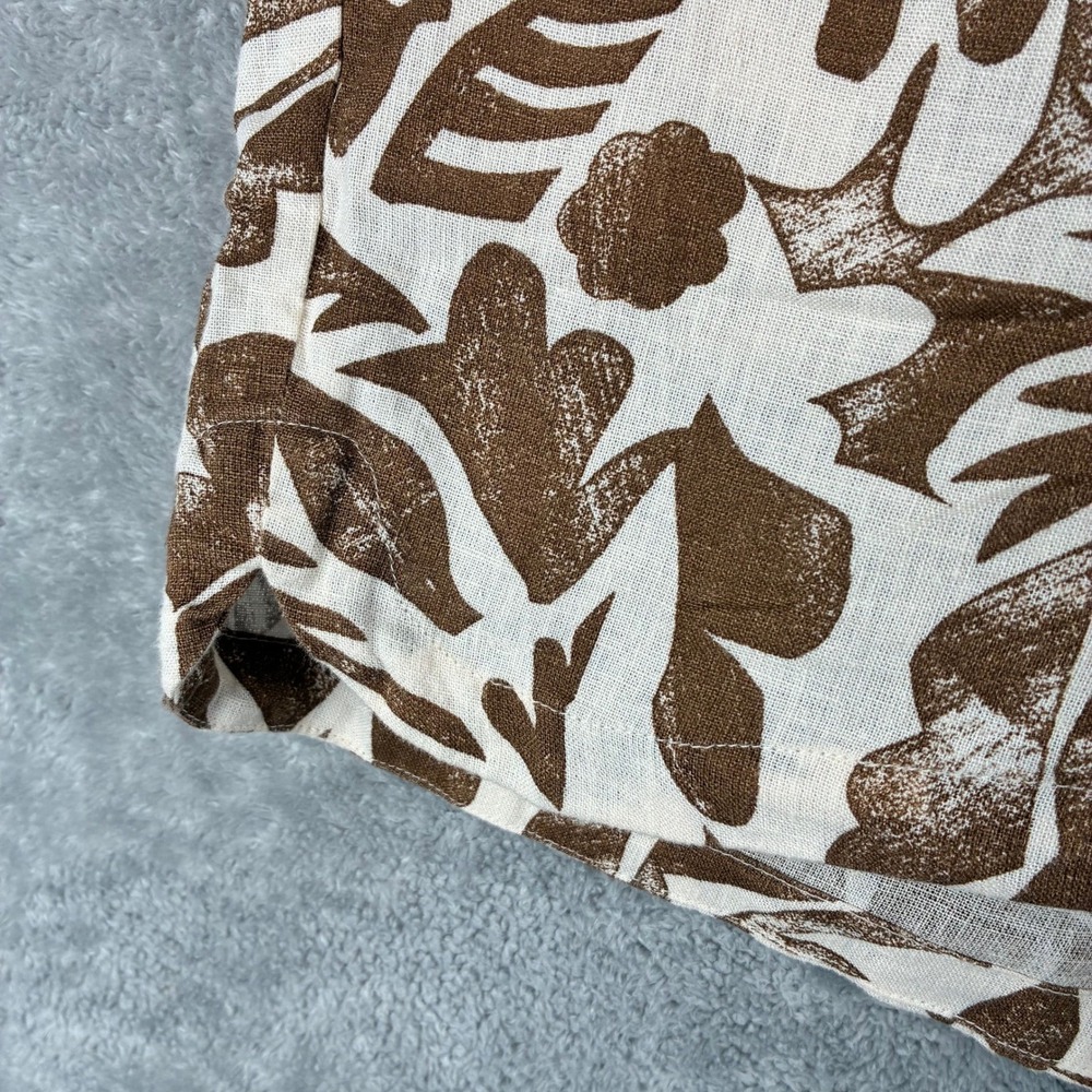 NWOT Carve Designs Short Rhett Women S Linen Blend Brown Cream Rum Print Floral - Picture 7 of 14